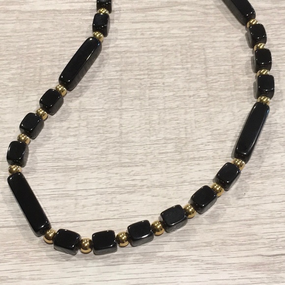 Trifari Black & Gold Bead Necklace. Vintage - Picture 6 of 16